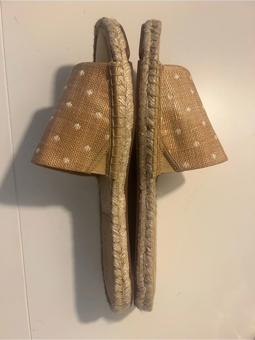 NWOB TALBOTS LLYSSA ESPADRILLE POLKA DOT SLIP ON SANDALS SZ 8